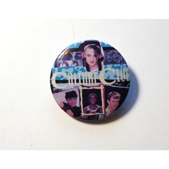 Culture Club Boy George Pin Badge Button Pinback 1980s Vintage Retro Group Shot - Picture 1 of 2